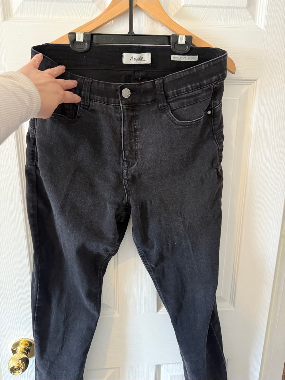 Angels Black Denim shaping Casual jeans